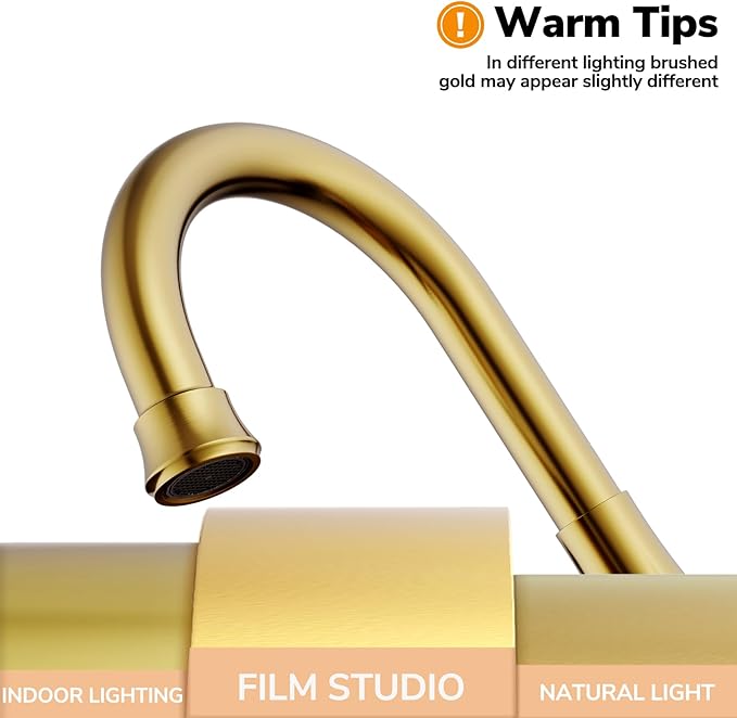Bathroom Sink Drain with Overflow, Hurran Bathroom Sink Stopper for Bathroom Vanity Vessel Sink, Rapid Draining Plastic Pop-up Sink Drain with Hair Catcher Anti-Clog Strainer, Brushed Gold