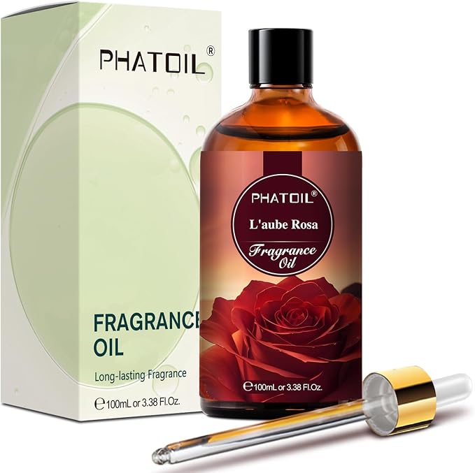 PHATOIL L'aube Rosa Fragrance Oil for Diffuser Aromatherapy 3.38FL.OZ | Long Lasting Scented Oils For Humidifier, Air Freshener, DIY Soap Candle, Scent Project Making, Aroma Oil for Home Freshening