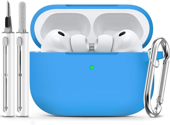 Ljusmicker for AirPods Pro 3 Case 2025 with Cleaner Kit,Milk Blue | Soft Silicone Protective Cover for Apple AirPod Pro 3rd Generation Case with Keychain for Women Men,Shockproof
