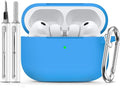 Ljusmicker for AirPods Pro 3 Case 2025 with Cleaner Kit,Milk Blue | Soft Silicone Protective Cover for Apple AirPod Pro 3rd Generation Case with Keychain for Women Men,Shockproof
