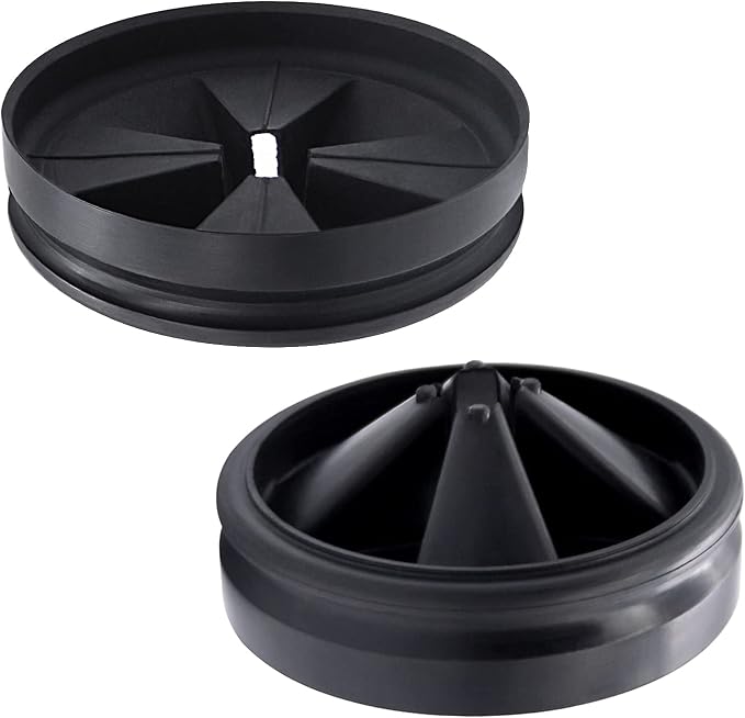 3 3/8" Garbage Disposal Splash Guard Sink Baffle QCB-AM Replacement for InSinkErator Evolution Series, Upgraded Funmit Removable Quiet Collar Drain Plugs, Garbage Disposer Accessories, Black