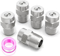 MEANLIN 25 Degree Surface Cleaner Tips, 1/4 Inch NPT Male, 2.5 Orifice, 4000 PSI Threaded Spray Nozzles, Replacement for Water Gun, Water Broom and Surface Cleaner (5-Pack)