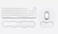 Mouse Pad with Wrist Rest, Soft Cloud Gel Keyboard Mouse Pad Set with Hand Wrist Support, Cute Non Slip Office Desk Accessories for Comfort/Pain Relief/Computer/Laptop (2Pc Clear Wave)