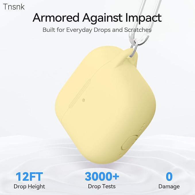 for AirPods 4 Case, TNSNK Silicone AirPod 4 Case Cover Compatible with Apple Airpods 4th Gen, Shockproof Protective Cases for Women Girly with Cleaner Kit and Keychain, Front LED Visible