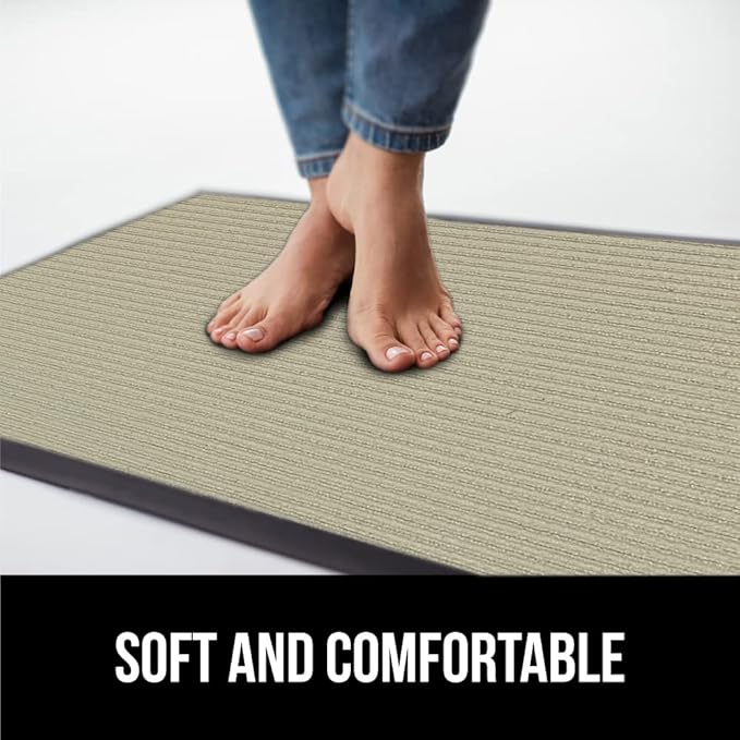 GORILLA GRIP Traffic Guard Door Mat, 60x36, Heavy Duty Welcome Mats, Commercial Office Space Doormat, Waterproof, Fade Resistant, Strong Rubber Backing, Low Profile, Shoe and Boot Scraper, Beige
