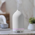 200ML Ceramic Essential Oil Diffuser for Home, Stone Diffuser | Ultrasonic Aromatherapy Diffuser & Air Humidifier for Bedroom, Office, Yoga, 7 LED Lights, Auto Shut-Off, 3 Timers, White