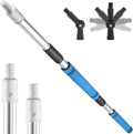 Paint Roller Extension Pole with Swivel,2Ft to11Ft Multi-Purpose Splice Extension Pole Long Handle with 180 Degree Swivel Head Window Squeegee Gutter Cleaning Tools Soft Sponge Handle (Blue)