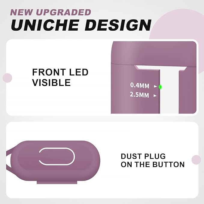 for AirPods Case Cover, Come with Cleaner Kit, Soft Silicone Protective Cover with Buckle, Compatible with Apple AirPods 2nd 1st Generation Charging Case, Front LED Visible, Rose Powder