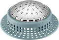 Aluvor Bathtub Drain Hair Catcher Shower Drain Cover Sink Drain Protector | Bathroom Sink & Bathtub Drain Strainer for Pop-Up & Regular Drains, Greyish Blue