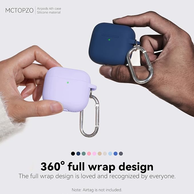 for AirPods 4 Case 2024 with Cleaner Kit & Keychain-Purple | Silicone Protective Cover for Apple AirPods 4th Generation Case,for Women Men,One-Piece Design,Shockproof,Dust Proof