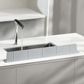 28Inch Silicone Sink Splash Guard with Strong Suction Cups, Flexible Kitchen Sink Splash Guard for Front of Sink, Easy to Clean Splash Guard for Kitchen & Bathroom (Grey, 28''x2.8'')