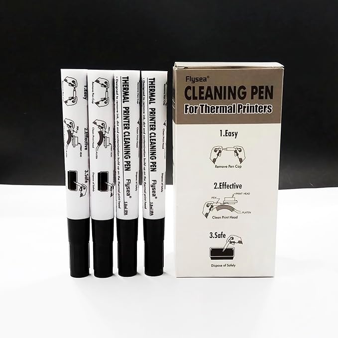 Thermal Printer Cleaning Pen Printhead Cleaner Kit for Electronic Face Sheet Print Head Alcohol Cleaning Card Printer, Pack of 5