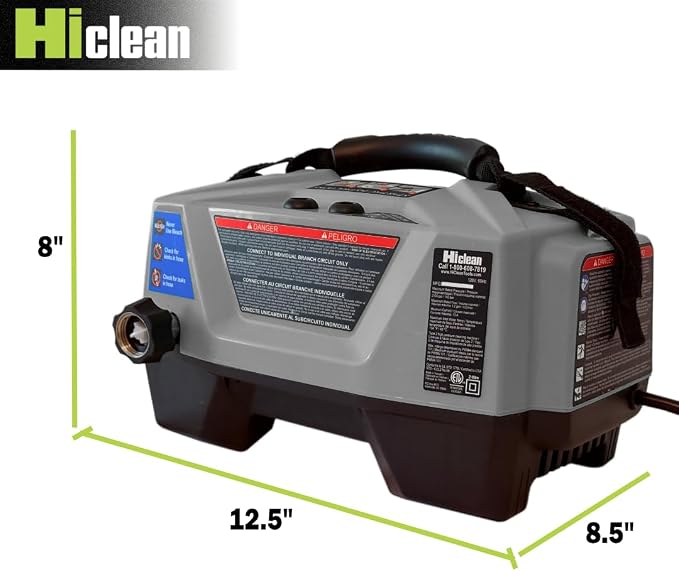 Hiclean Electric Pressure Washer 1800 PSI | Portable Power Washer, Compact Design, Foam Cannon, Turbo and Fan Nozzles, ETL Certified