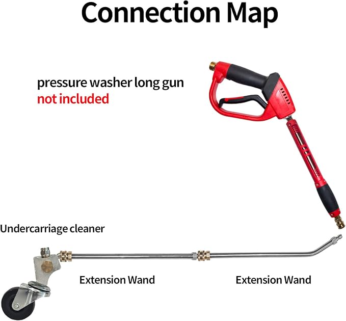 Hourleey Pressure Washer Undercarriage Cleaner, Undercarriage Water Broom with 13 Inch Extension Wand and 45-Degree Angled Wand, 4000 PSI