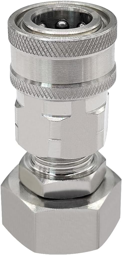 Beduan Stainless Steel 3/4 Garden Hose Female Threaded to 3/8 (!NOT for 1/4!) Pressure Washer Adapter Convert Hose to Power Washer Quick Connector Socket Coupler(3/8 QC)