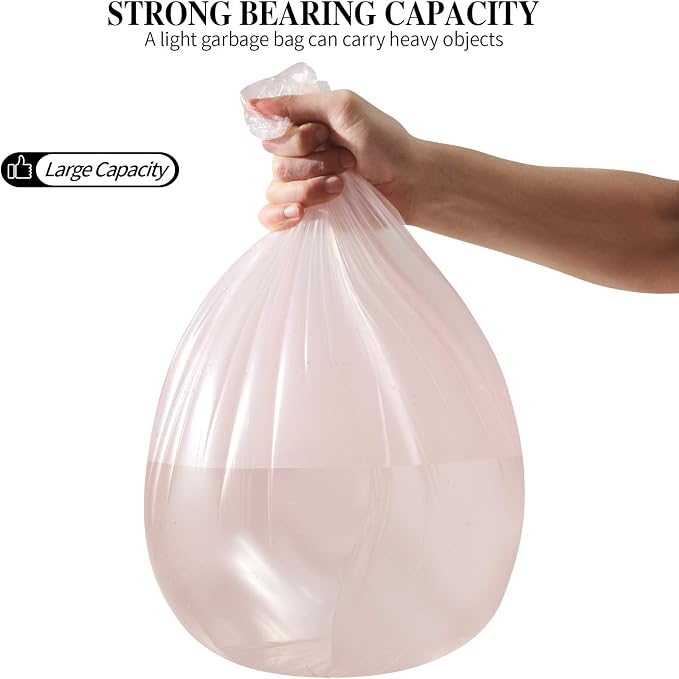 5 Rolls Small Trash Garbage Bags, 4 Gallon 200 Counts (Pink) | Strong Thin Material Disposable Kitchen Garbage Bags, Durable Plastic Trash Bags for Office Home Bedroom Garden Waste Bin