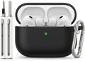 for AirPods Pro 3 Case 2025 with Cleaner Kit, Full-Coverage dustproof Soft Silicone Design for AirPods Pro 3rd Generation Comes with Keychain,Suitable for Women Men,Black