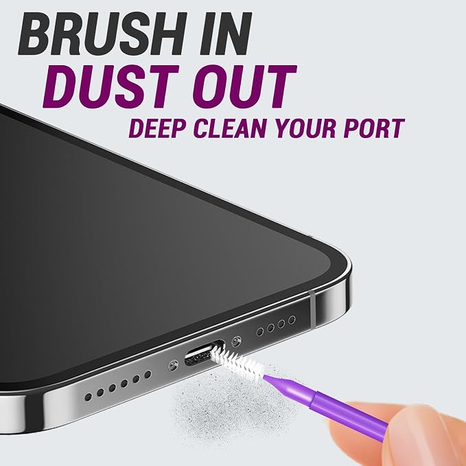 Cleaning Kit for Cell Phone and Headphone Charging Port, USB C, Speaker | Cleaner Tool Fit for iPhone 16 15 14 13 Samsung, Professional Cell Phone Port Cleaning Kit for Lightning & Type C