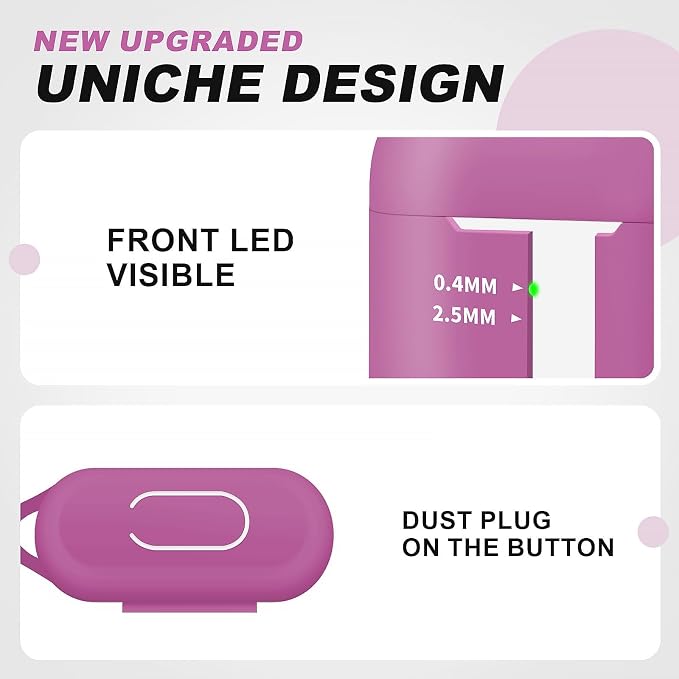 for AirPods Case Cover, Come with Cleaner Kit, Soft Silicone Protective Cover with Buckle, Compatible with Apple AirPods 2nd 1st Generation Charging Case, Front LED Visible, Classic Pink