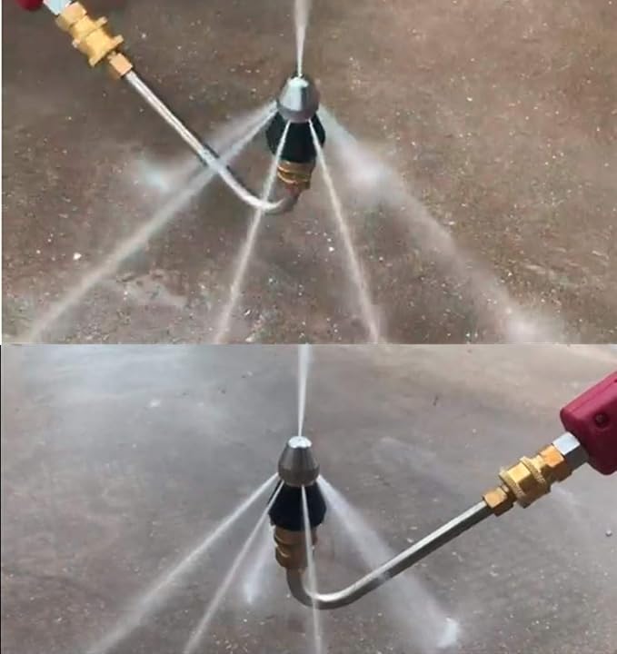 MIZORLIE Pressure Washer Sewer Jetter Nozzle with Stainless Steel | Durable Design Sewer Jet Nozzle,Pressure Drain Jetter Hose Nozzle,3/8'' Quickly Connector, 5000 PSI Orifice 6.5