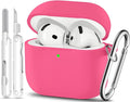 for AirPods 4 Case, TNSNK Silicone AirPod 4 Case Cover Compatible with Apple Airpods 4th Gen, Shockproof Protective Cases for Women Girly with Cleaner Kit and Keychain, Front LED Visible