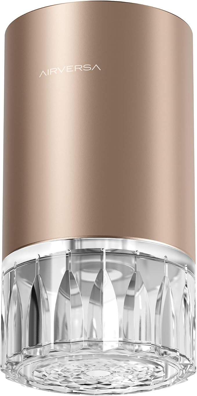 Airversa RD1 Waterless Diffuser for Essential Oil for Home, Room, Titanium | Up to 600 sq ft, Battery Operated, 100mL Capacity, Multi-mode Ambient Light, Mist Level and Timer Settings, Cold Air