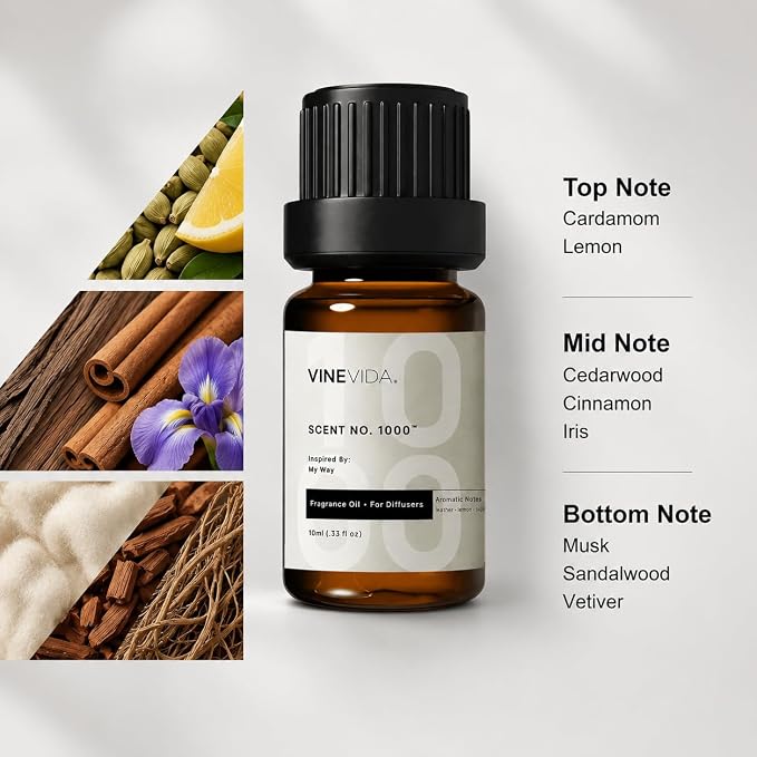 VINEVIDA [0.33oz] Hotel Fragrance Diffuser Oil - 5 Star Hotel Scents for Diffusers for Home - Cold Air Diffuser Oil - Hotel Scent Essential Oil - Scent No.1000 Inspired by My Way