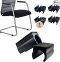 Rectangle U Shaped Chair Leg Tips Caps with Felt Pads,Furniture Feet Protectors Slide Smoothly Glides No Scratches No Noise Protect Hardwood Floors, Fit 19mm(3/4inch) Diameter Tubular Leg (Black 8PCS)