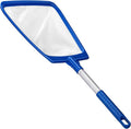 Pool Net, Professional Swimming Pool & Hot Tub Skimmer Net Accessories, Heavy Duty Pool Leaf Rake Cleaning Tool with Pole, Fine Nylon Mesh Bag Easy to Clean Bugs, Debris, Leaves (Blue&White