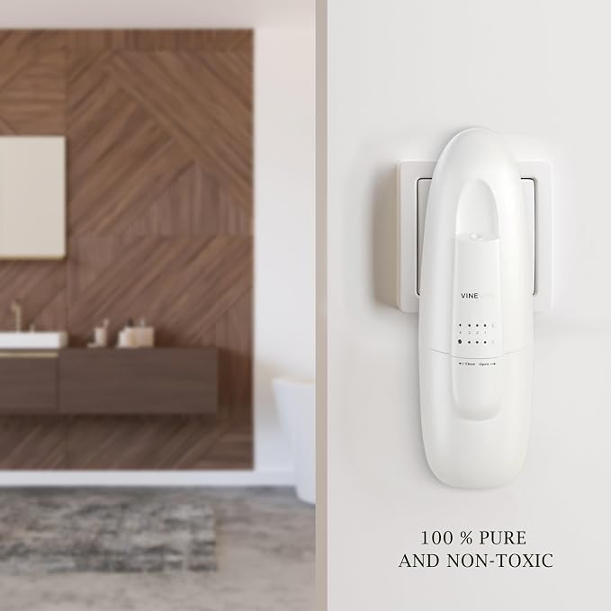 VINEVIDA Studio Waterless Diffuser and 3 Hotel Fragrance Oils - Essential Oil Diffuser for Home - Room Fragrance Air Diffuser [White Aroma Diffuser]