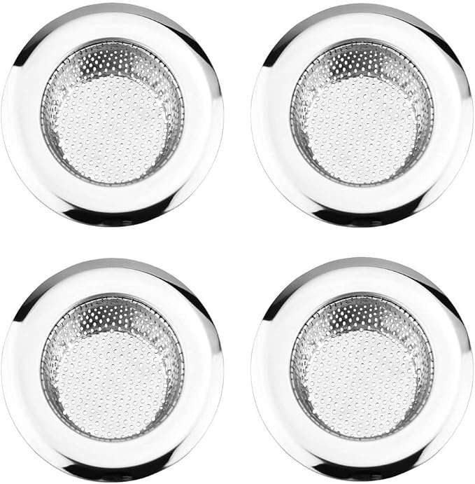Drain Hair Catcher,Drain Stoper,Shower Drain Cover for Bathtub, Kitchen Sink Strainer, Stainless Steel Bathroom Sink, Drain Stopper with (4 PCS,2.1 in)