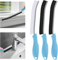 Hard Bristle Crevice Cleaning Brush-Thin Gap Scrub Brush, Small Cleaning Brush, Grout Brush, Kitchen Brush, Cleaning Tools for Toilet, Bathroom, Sink, Home, Household, Window (3, Light Blue)