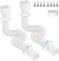 Gutterlix Flexible Gutter Downspout Extensions, Connectable Downspout Extender with 58"+ 67" Extendable Pipe, Thickened Down spout Drain Extension for Rainwater Drainage(2 Pack, White)