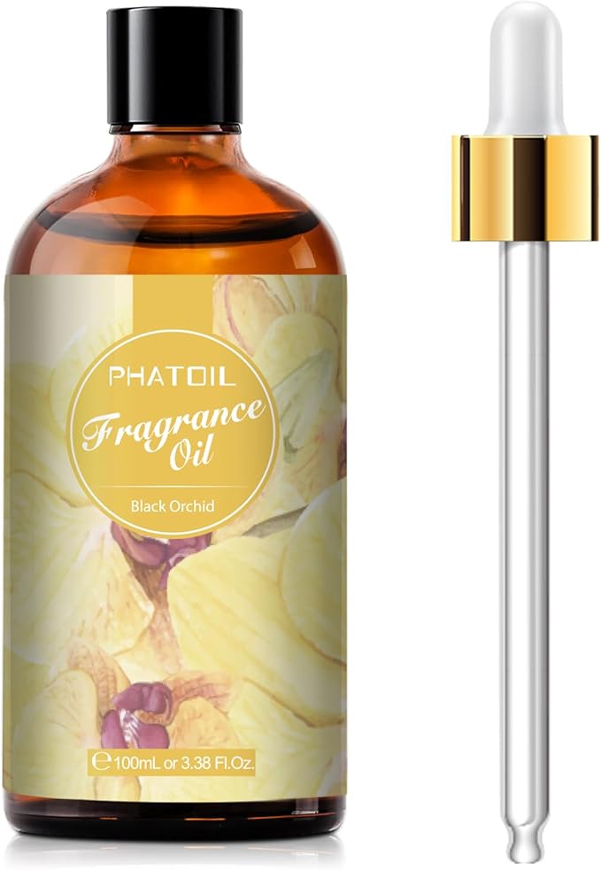 PHATOIL Black Orchid Fragrance Oil for Diffuser Aromatherapy 3.38FL.OZ | Long Lasting Scented Oils For Humidifier, Air Freshener, DIY Soap Candle, Scent Project Making, Aroma Oil for Home Freshening