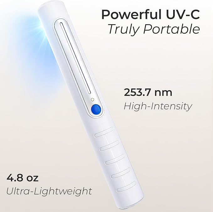 UV Sanitizer Wand - Portable UV Light Sanitizer for Room and Travel - 99.99% Ultraviolet Sanitizing Light, Handheld UV Sanitizing Lamp