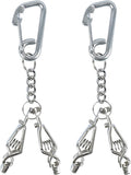 KUNN Glove Clip Stainless Steel Carabiner with Double-End Alligator Clip for Work Gloves, Glove Holder for Wall Mount