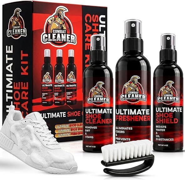 Combat Cleaner Shoe Cleaning Kit – Complete Sneaker Care Solution for Leather, Suede, Canvas, Mesh, Nubuck & More