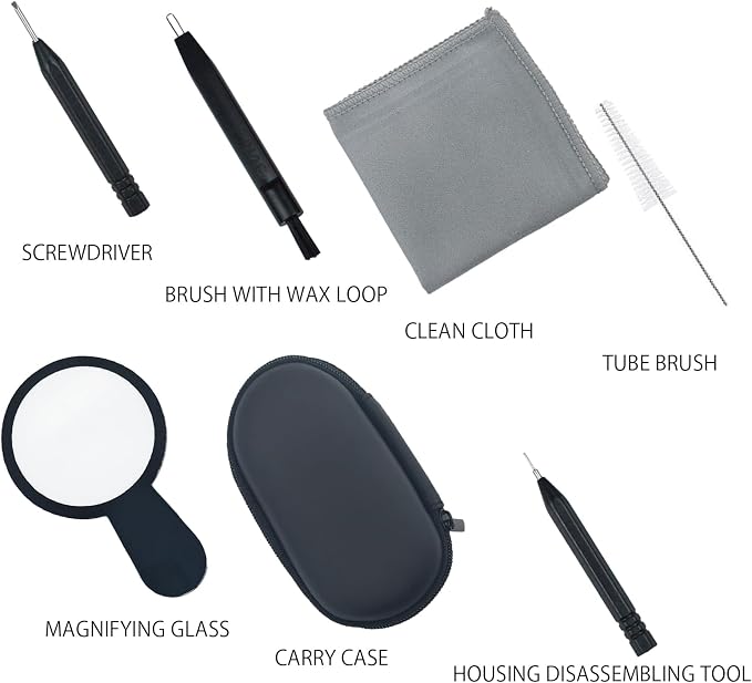 10 PCS Hearing Aid Cleaning Kits Hearing Amplifier Brush Tools Earbuds Headphones Cleaner Brush Kits with Case Set B