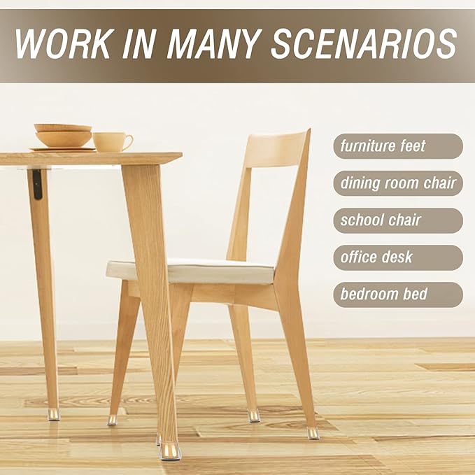 BUMACO Chair Leg Floor Protectors Square Chair Leg Protectors for Hardwood Floors Silicone Pads Covers to Protect Floors Clear-40 Pcs Square L (1-1/16" to 1-5/8")
