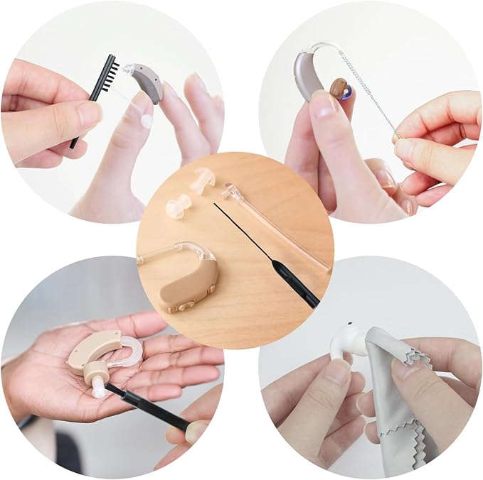 10 PCS Hearing Aid Cleaning Kits Hearing Amplifier Brush Tools Earbuds Headphones Airpods Cleaner Brush Kits with Case