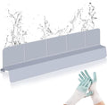 Kitchen Sink Splash Guard 23" Self-Draining Silicone Water Guard with High Splash Wall & Strong Suction Cups for Faucet, Countertop & Sink Edge, Keeps Sinks Dry, Dishwasher Safe (Gray)