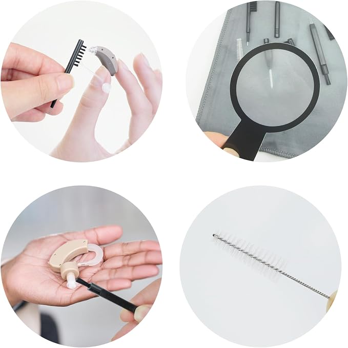 10 PCS Hearing Aid Cleaning Kits Hearing Amplifier Brush Tools Earbuds Headphones Cleaner Brush Kits with Case Set B