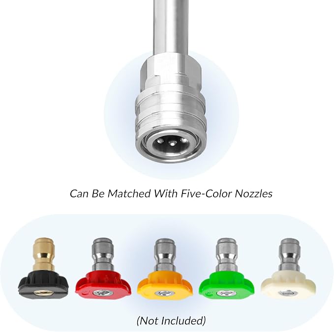 Pressure Washer Gutter Rod, 7 inch 90 Degree Curved Angled Stainless Steel lance, Pressure Washer Gutter Cleaner Attachment with 1/4 Inch Quick Connect