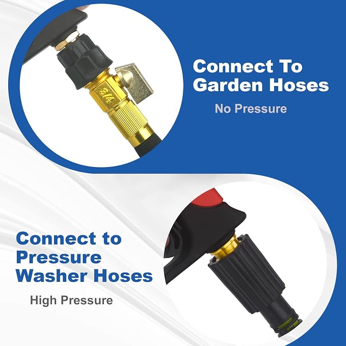 DUSICHIN Pressure Washer Gun Long Wand 36 inches 3 Stages Lance 6 Nozzles, Car Wash Sidewalk Fence Cleaning 3000 PSI High Pressure On Power Washers