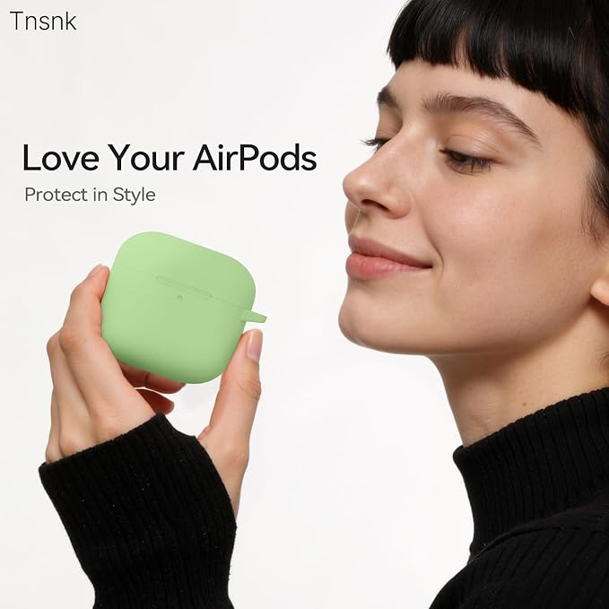 for AirPods 4 Case, TNSNK Silicone AirPod 4 Case Cover Compatible with Apple Airpods 4th Gen, Shockproof Protective Cases for Women Girly with Cleaner Kit and Keychain, Front LED Visible