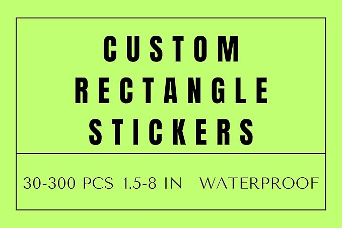 Custom Rectangle Stickers for Business Logo, Custom Rectangle Labels for Candle Jar Coffee, 30-300 pcs, Waterproof Glossy Vinyl Stickers, Upload Your Design (1.5x4 in)