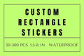 Custom Rectangle Stickers for Business Logo, Custom Rectangle Labels for Candle Jar Coffee, 30-300 pcs, Waterproof Glossy Vinyl Stickers, Upload Your Design (8x2.5 in)