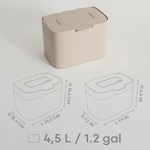 KAZAI. Compost Bin Kitchen 'Elin' | 1.2 GAL / 4.5L Countertop Compost Bin with Lid & Carbon Filter | Odor-Free, Dishwasher Safe, with Inner Bucket | Small Indoor Kitchen Composter | Taupe