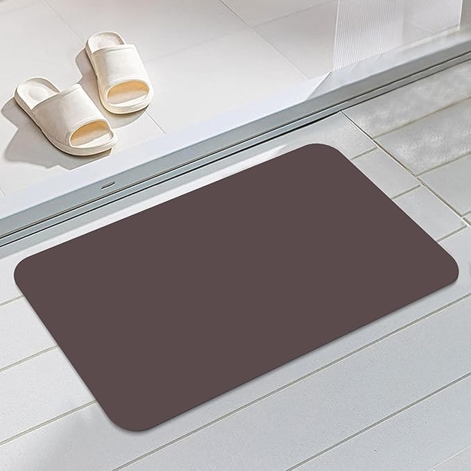 Ultra Thin Door Mat Indoor Entrance, 1/10 in Thin Door Mats for Inside Entry, Non-Slip Rubber Backing Washable Doormat, Fade Resistant, Absorbent, Low Profile Dirt Trapper, 35"X24",Coffee