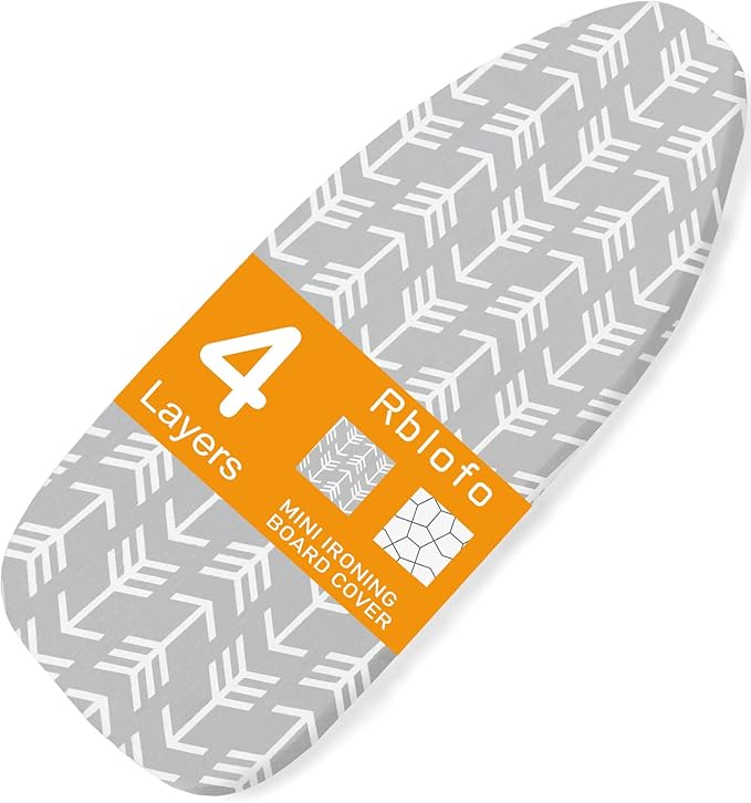 12 x 32 Tabletop Ironing Board Cover and Premium Heavy Duty 4 Layer Pad Extra Thick Padding, Heat Reflective and Stain Resistant with Elasticized Edges 12.5 x 32 inch Iron Board Covers